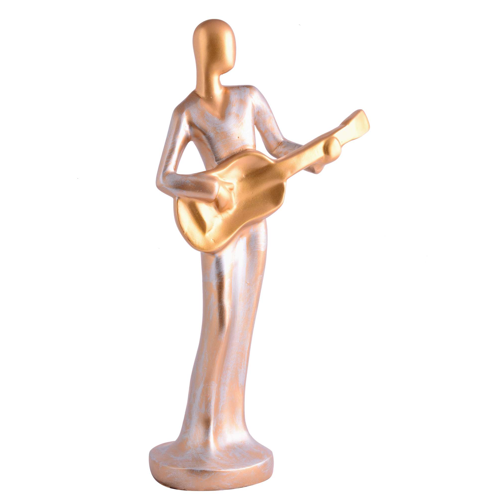 Modern metal musician golden white statue Resin figurine Contemporary art Music decor Metal sculpture, Modern home decor, Musician gift - Image 2
